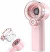 Loyoyo 2-in-1 Handheld Misting & Desk Fan, 5 Speeds Rechargeable, LED Display, Brushless Motor, Detachable Water Tank – Pink