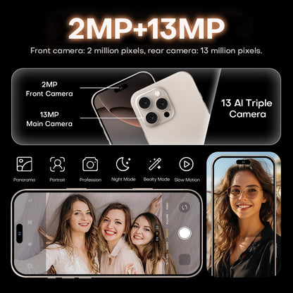 2026 Loyoyo New 16 Pro Max 4G Smartphone,  with 6.6-inch HD Large Screen, 4+64GB Large storage, 2+13MP Dual Cameras, 2 SIM cards, Perfect Performance
