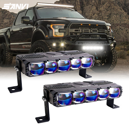 Loyoyo 5.5" 108W 9200Lux LED Fog Light Bar - White/Yellow, 2Pcs with Mount Kit for Motorcycle Car Truck ATV UTV