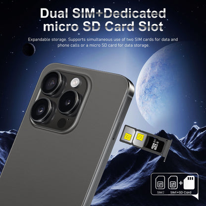 2026 Loyoyo New 15 Pro Max 4G Smartphone,  with 6.8-inch HD Large Screen, 3+32GB Large storage, 2+16MP Dual Cameras, 2 SIM cards, Perfect Performance