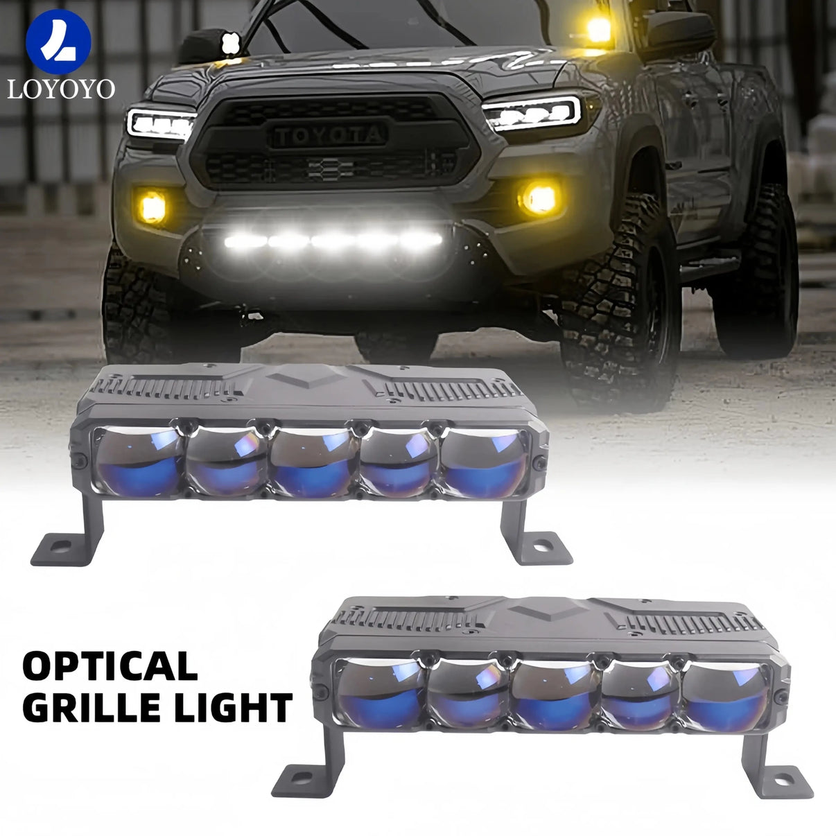 Loyoyo 5.5" 108W 9200Lux LED Fog Light Bar - White/Yellow, 2Pcs with Mount Kit for Motorcycle Car Truck ATV UTV - LOYOYO Tech